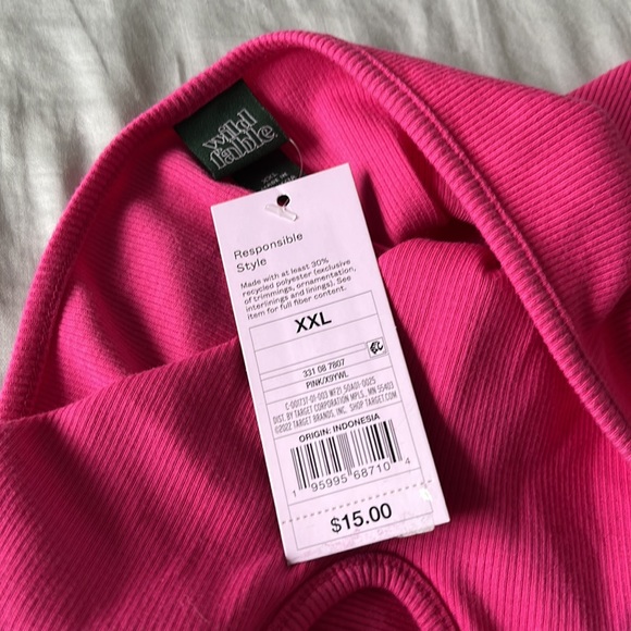 NWT Wild Fable Halter Mini Dress Hot Pink Size XXL - Picture 2 of 4